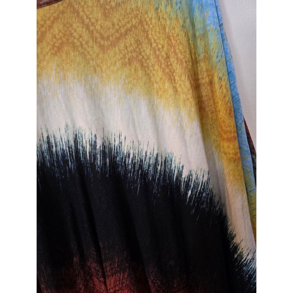 Jessica Simpson Womens Multi Color Ombre Sharkbite Hem Poncho sleeve Top Size M - Picture 5 of 6